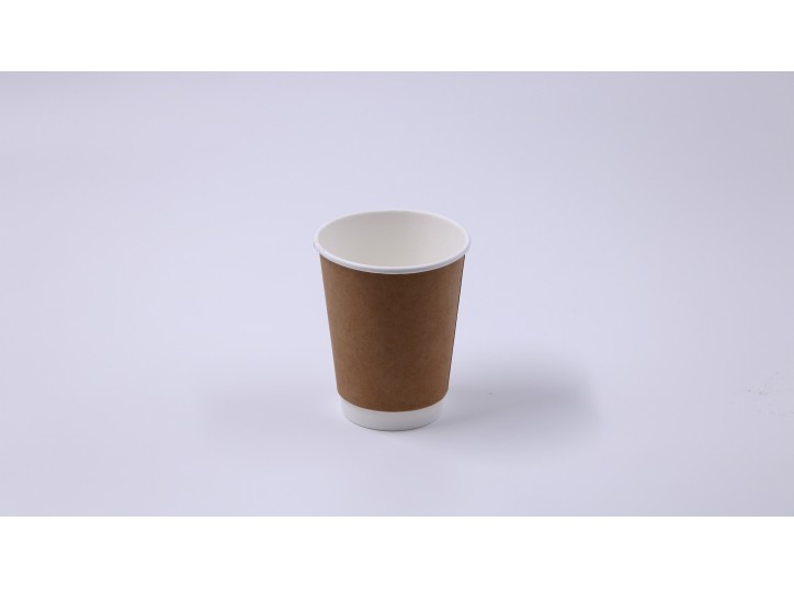 12oz Double Wall Cup (White + Kraft)